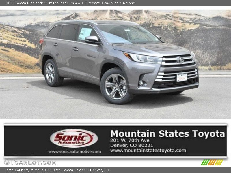 Predawn Gray Mica / Almond 2019 Toyota Highlander Limited Platinum AWD