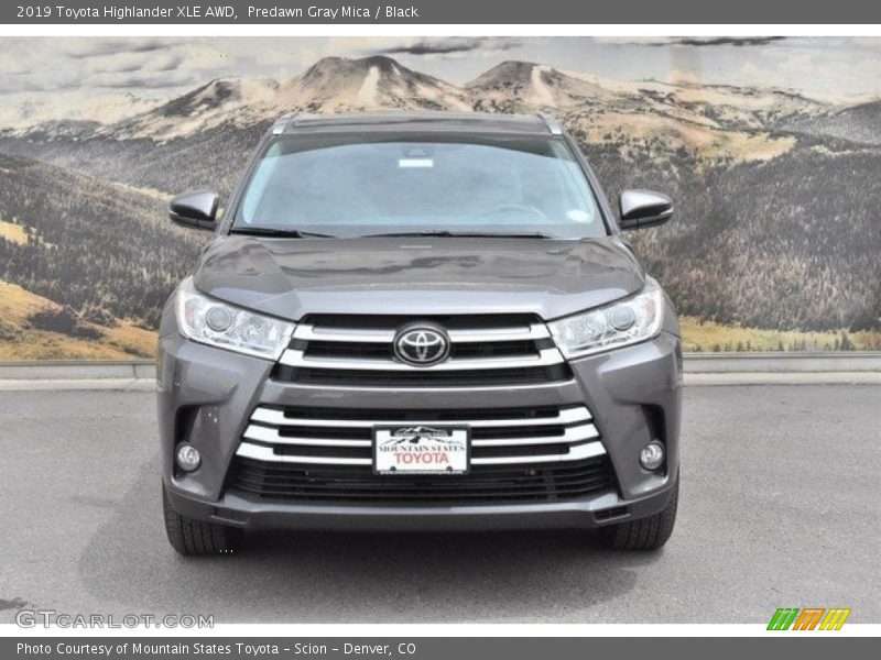 Predawn Gray Mica / Black 2019 Toyota Highlander XLE AWD