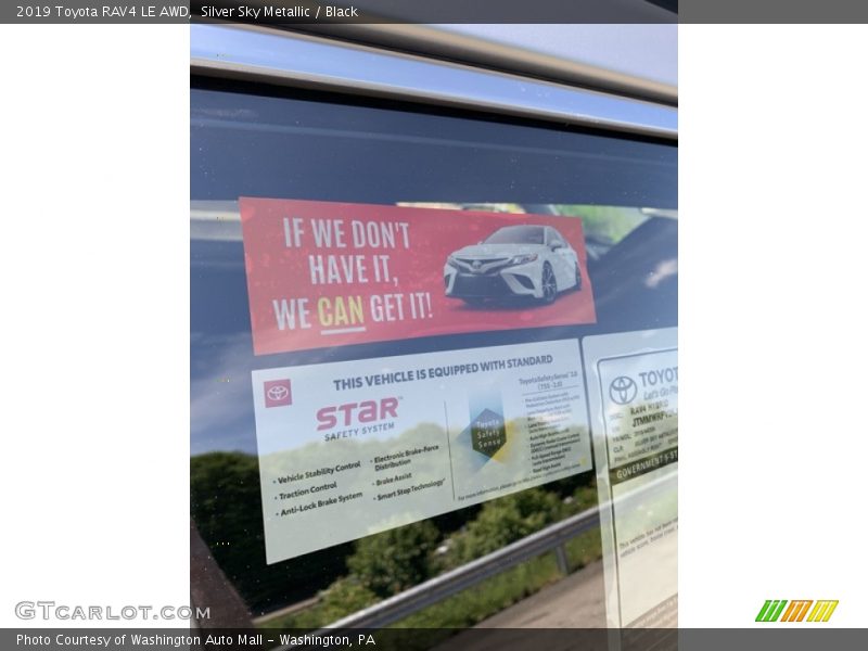 Silver Sky Metallic / Black 2019 Toyota RAV4 LE AWD