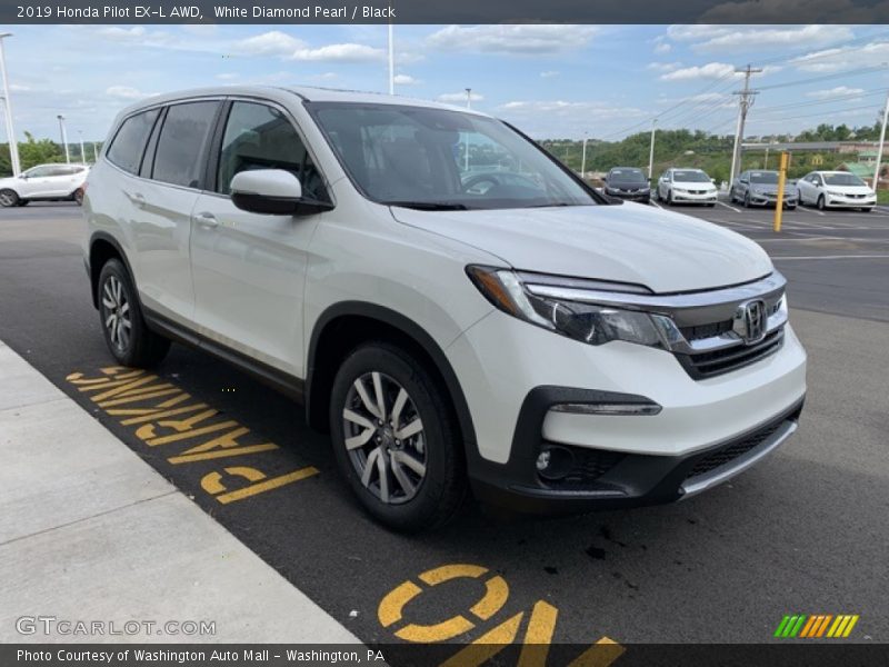 White Diamond Pearl / Black 2019 Honda Pilot EX-L AWD
