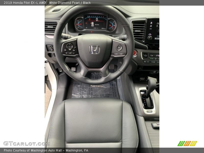 White Diamond Pearl / Black 2019 Honda Pilot EX-L AWD