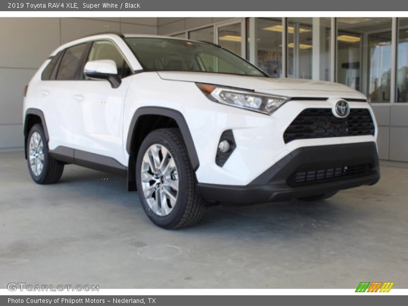 Super White / Black 2019 Toyota RAV4 XLE
