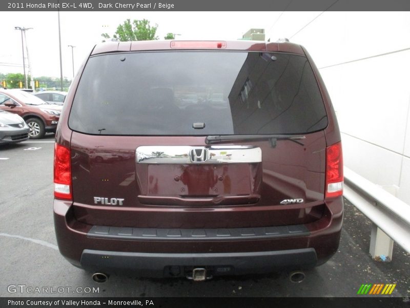 Dark Cherry Pearl / Beige 2011 Honda Pilot EX-L 4WD