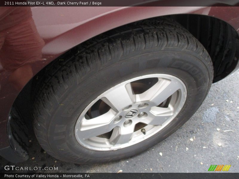 Dark Cherry Pearl / Beige 2011 Honda Pilot EX-L 4WD