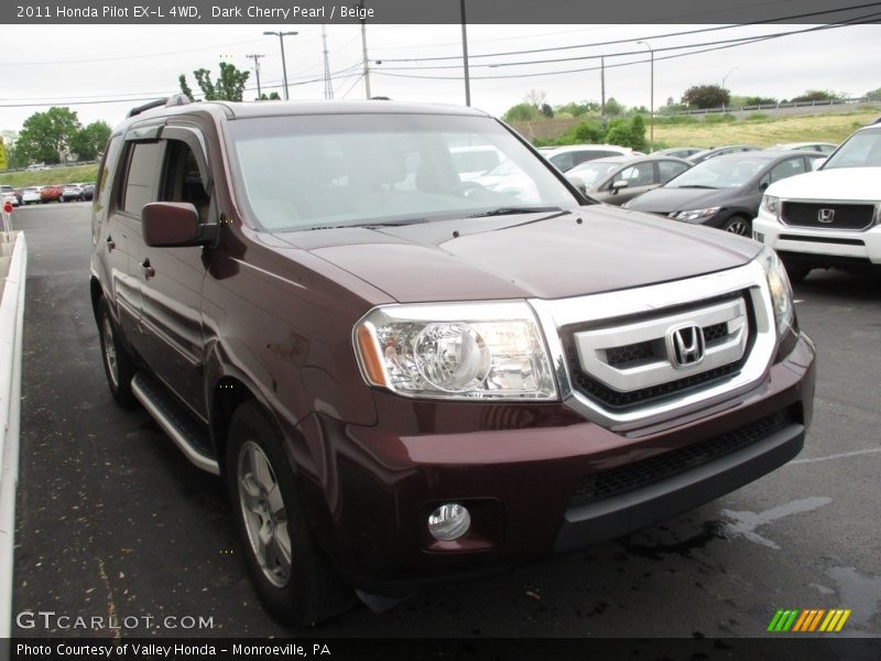 Dark Cherry Pearl / Beige 2011 Honda Pilot EX-L 4WD