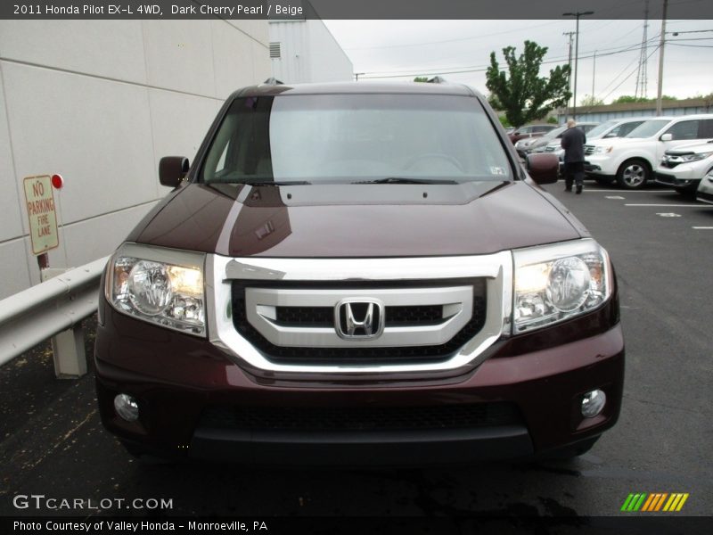 Dark Cherry Pearl / Beige 2011 Honda Pilot EX-L 4WD