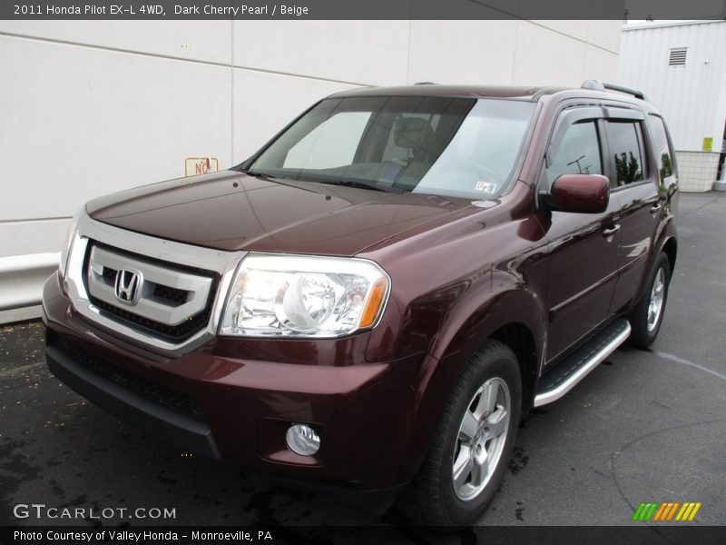Dark Cherry Pearl / Beige 2011 Honda Pilot EX-L 4WD