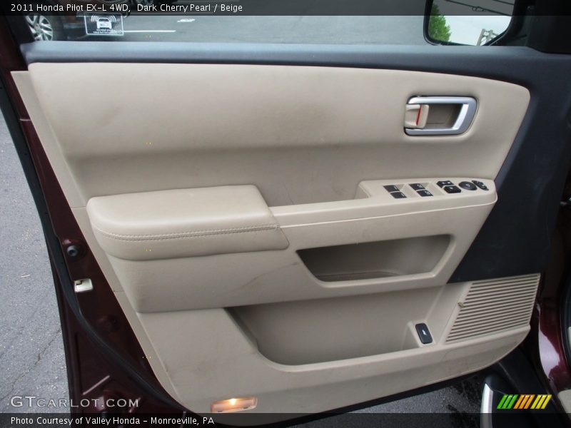 Dark Cherry Pearl / Beige 2011 Honda Pilot EX-L 4WD