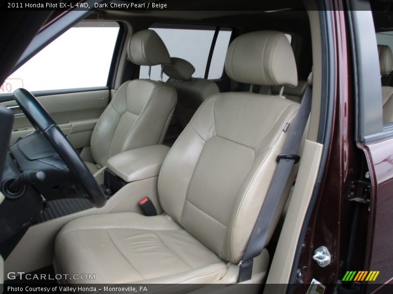 Dark Cherry Pearl / Beige 2011 Honda Pilot EX-L 4WD