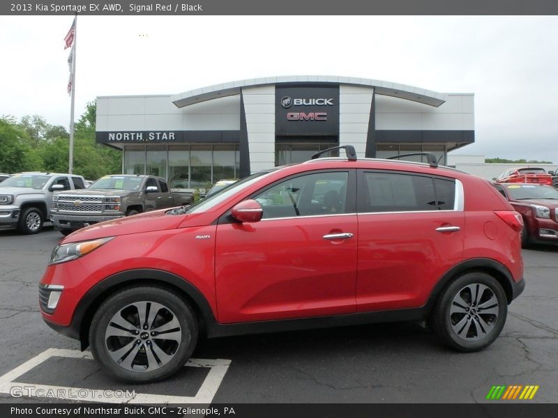 Signal Red / Black 2013 Kia Sportage EX AWD