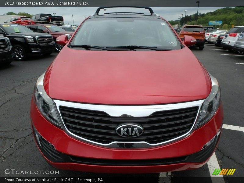 Signal Red / Black 2013 Kia Sportage EX AWD