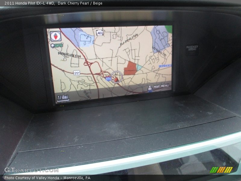 Dark Cherry Pearl / Beige 2011 Honda Pilot EX-L 4WD