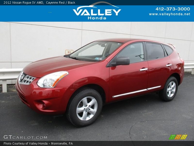 Cayenne Red / Black 2012 Nissan Rogue SV AWD