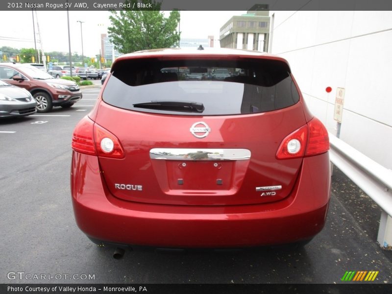 Cayenne Red / Black 2012 Nissan Rogue SV AWD