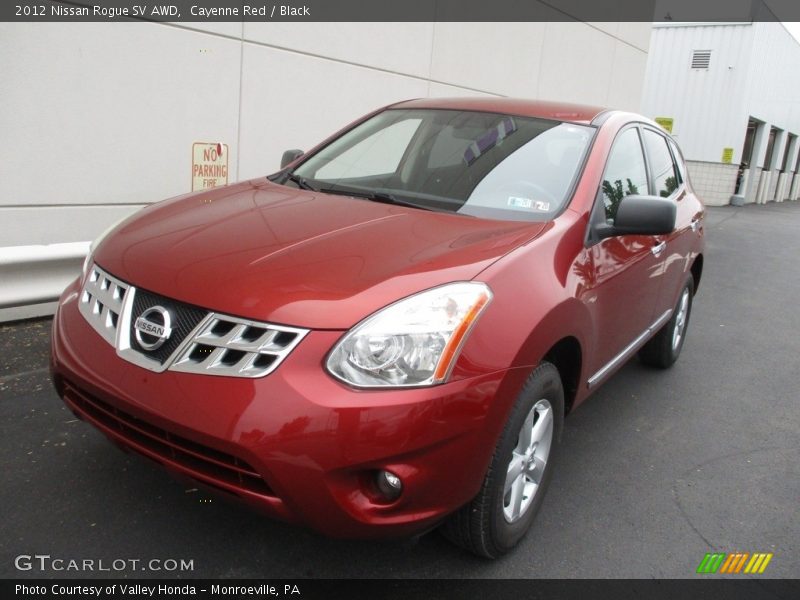 Cayenne Red / Black 2012 Nissan Rogue SV AWD