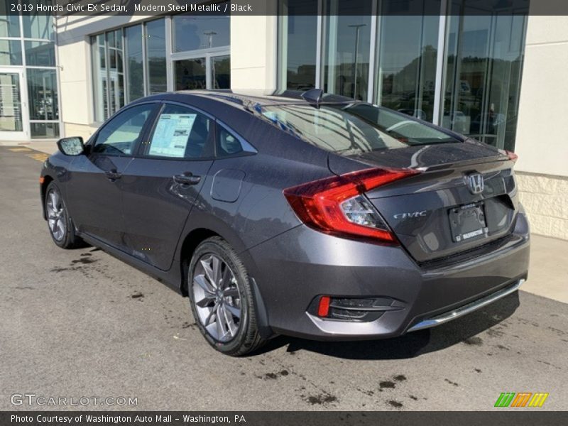Modern Steel Metallic / Black 2019 Honda Civic EX Sedan