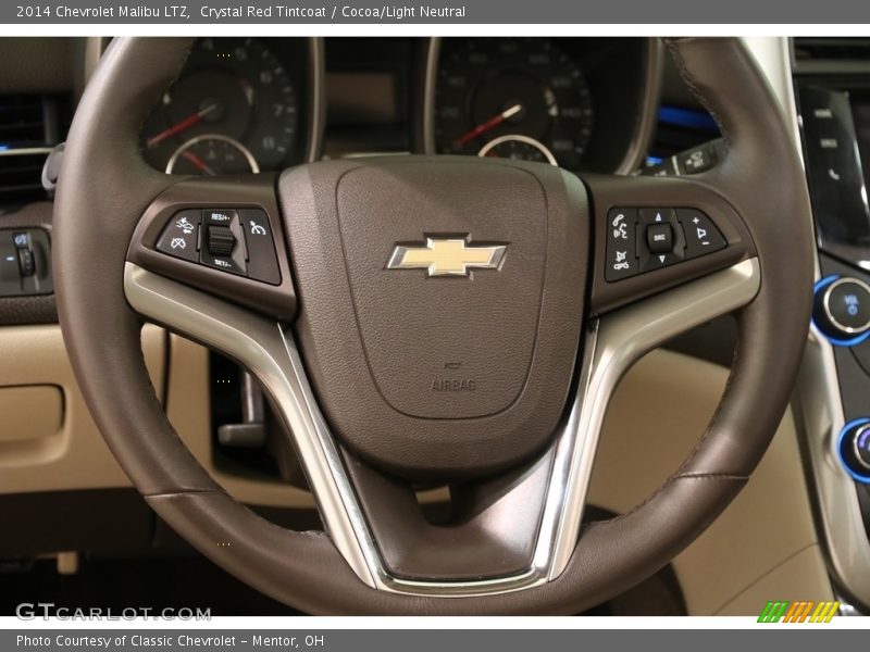 Crystal Red Tintcoat / Cocoa/Light Neutral 2014 Chevrolet Malibu LTZ