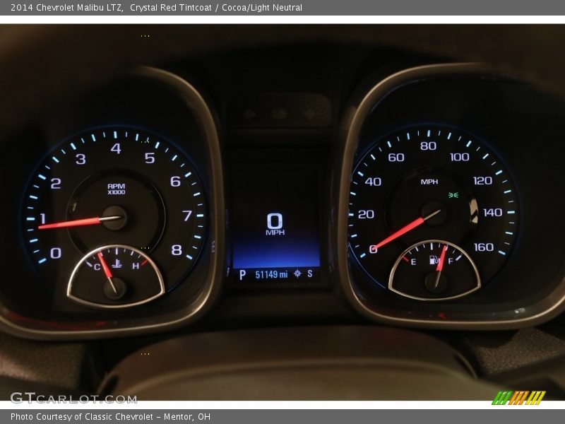 Crystal Red Tintcoat / Cocoa/Light Neutral 2014 Chevrolet Malibu LTZ