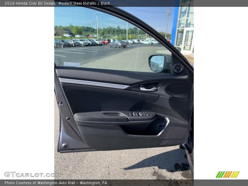 Modern Steel Metallic / Black 2019 Honda Civic EX Sedan