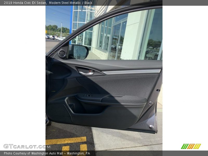 Modern Steel Metallic / Black 2019 Honda Civic EX Sedan
