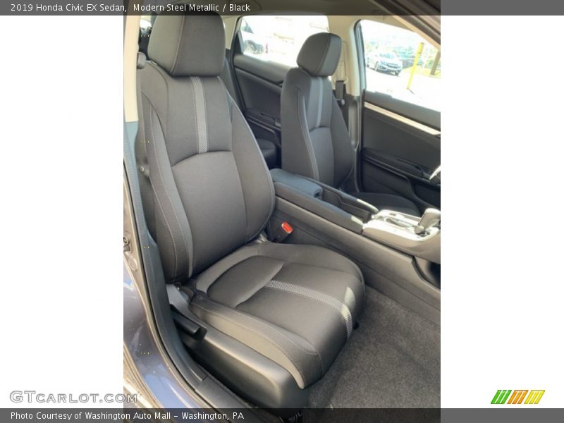 Modern Steel Metallic / Black 2019 Honda Civic EX Sedan