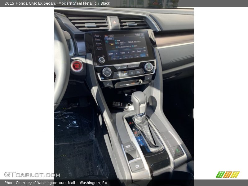 Modern Steel Metallic / Black 2019 Honda Civic EX Sedan