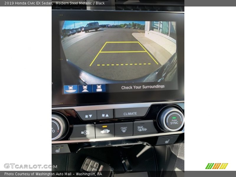 Modern Steel Metallic / Black 2019 Honda Civic EX Sedan