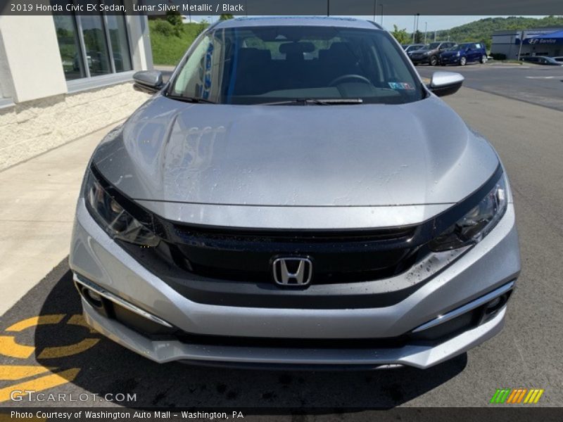 Lunar Silver Metallic / Black 2019 Honda Civic EX Sedan