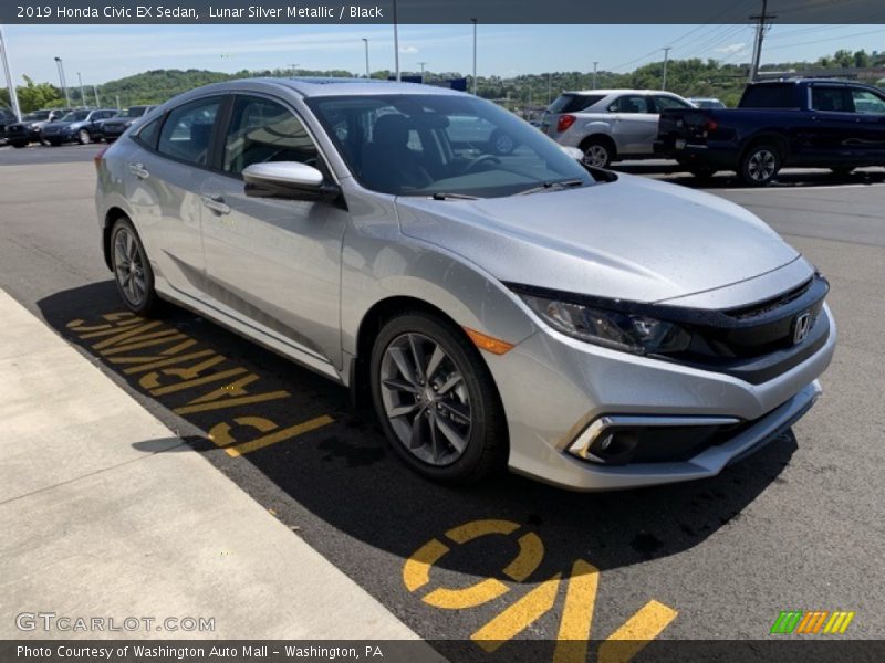 Lunar Silver Metallic / Black 2019 Honda Civic EX Sedan