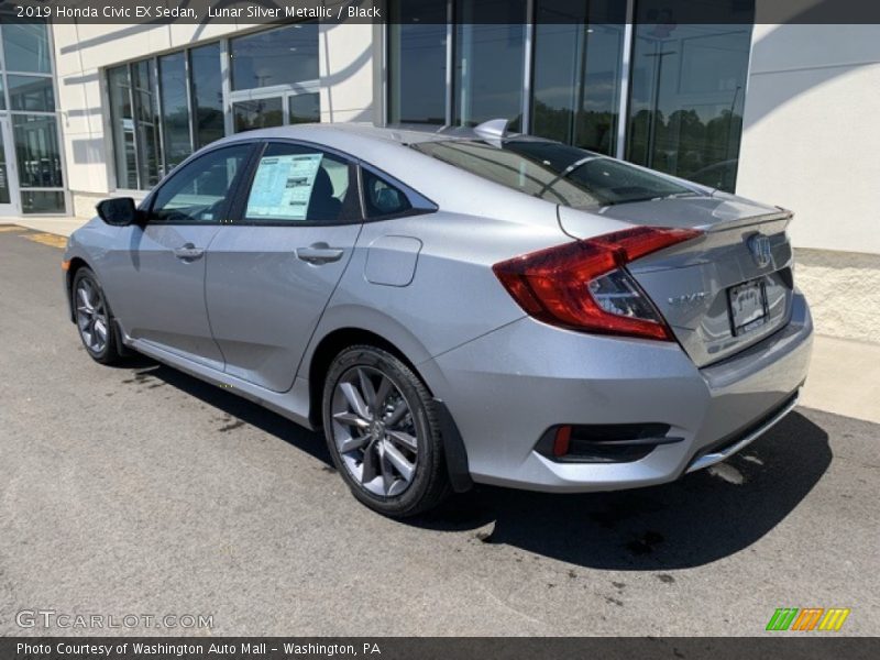Lunar Silver Metallic / Black 2019 Honda Civic EX Sedan