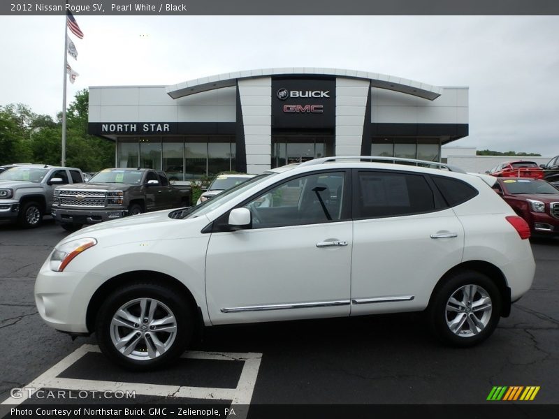Pearl White / Black 2012 Nissan Rogue SV