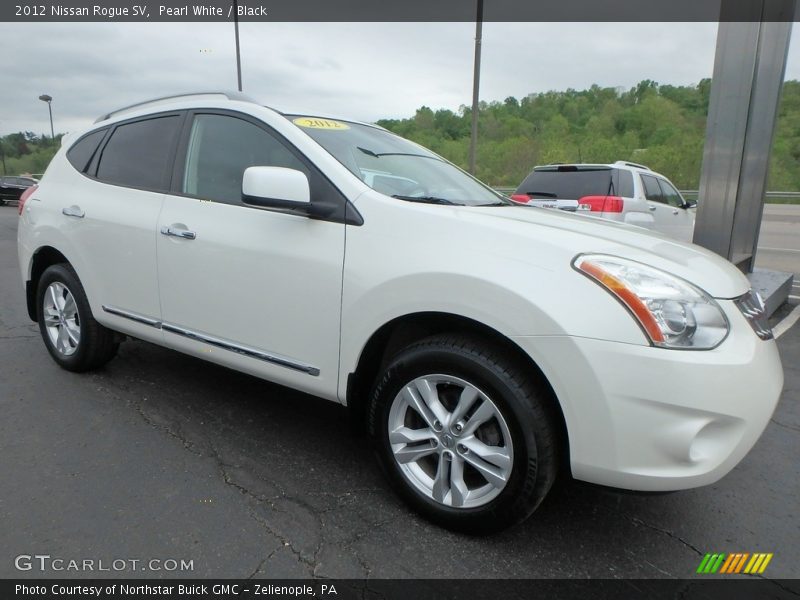 Pearl White / Black 2012 Nissan Rogue SV