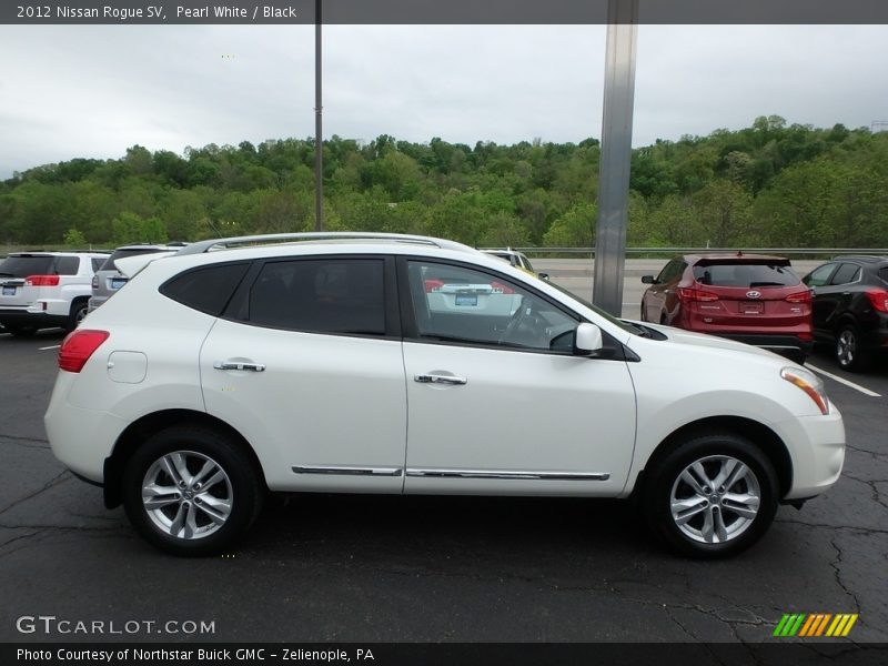 Pearl White / Black 2012 Nissan Rogue SV