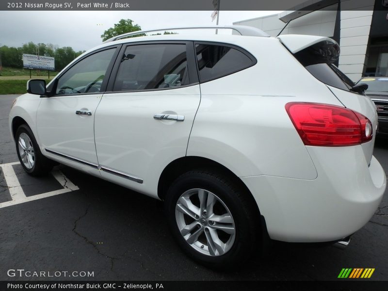 Pearl White / Black 2012 Nissan Rogue SV