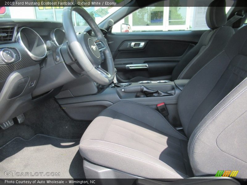 Oxford White / Ebony 2018 Ford Mustang EcoBoost Fastback