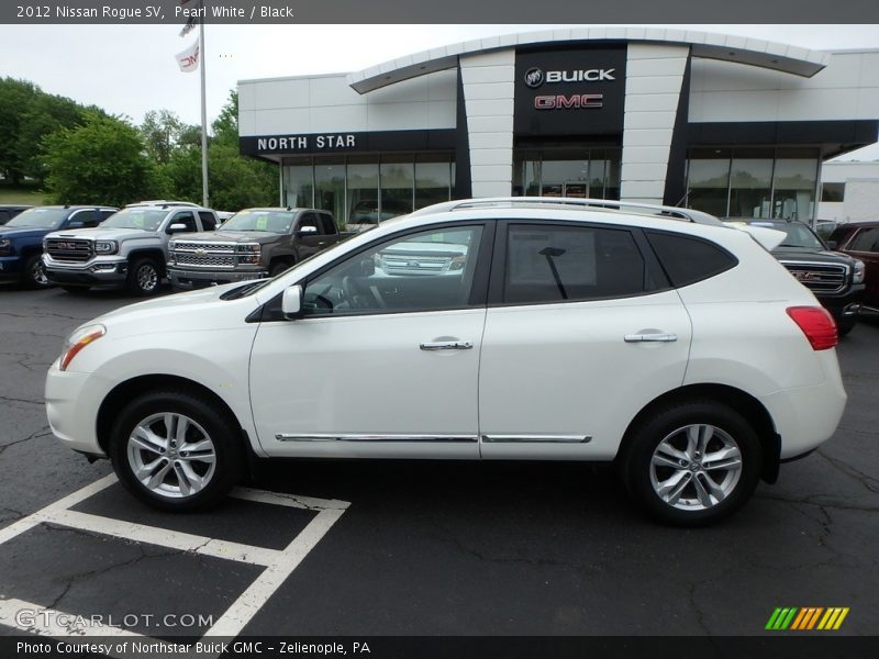 Pearl White / Black 2012 Nissan Rogue SV
