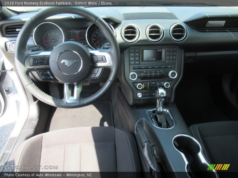 Oxford White / Ebony 2018 Ford Mustang EcoBoost Fastback