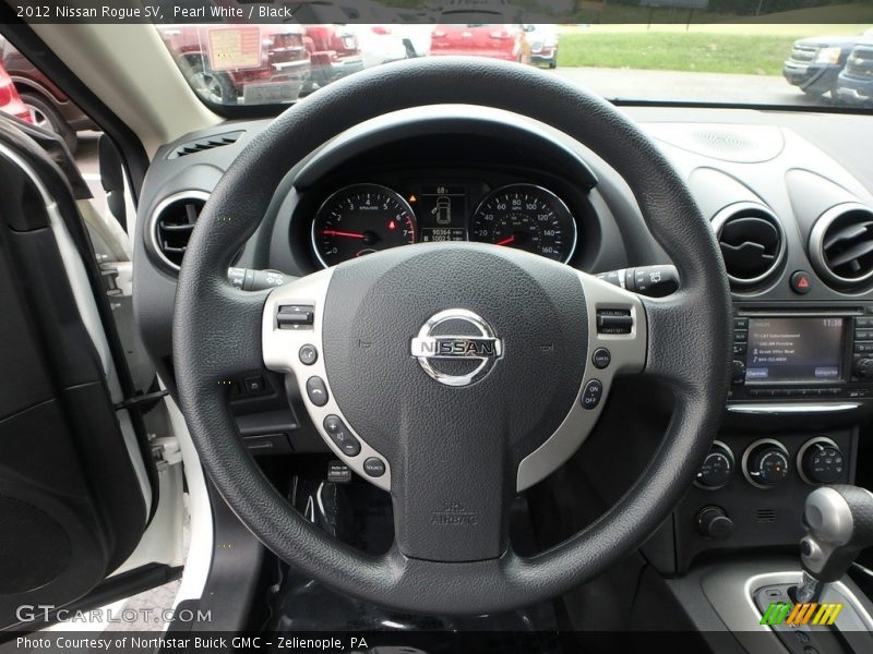 Pearl White / Black 2012 Nissan Rogue SV