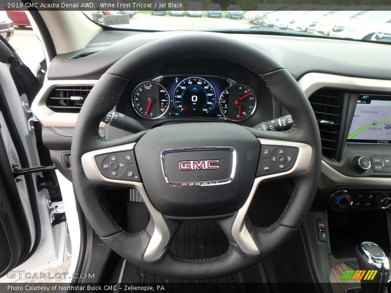 White Frost Tricoat / Jet Black 2019 GMC Acadia Denali AWD