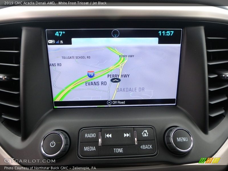 White Frost Tricoat / Jet Black 2019 GMC Acadia Denali AWD