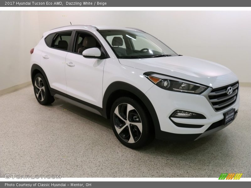 Dazzling White / Beige 2017 Hyundai Tucson Eco AWD