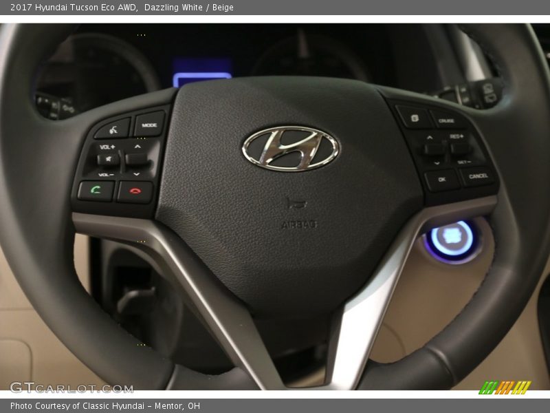 Dazzling White / Beige 2017 Hyundai Tucson Eco AWD