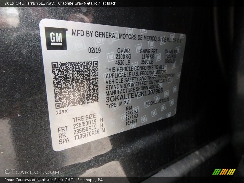 Graphite Gray Metallic / Jet Black 2019 GMC Terrain SLE AWD