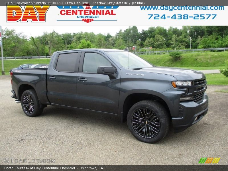 Shadow Gray Metallic / Jet Black 2019 Chevrolet Silverado 1500 RST Crew Cab 4WD