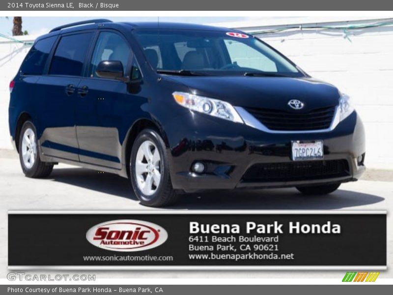 Black / Bisque 2014 Toyota Sienna LE
