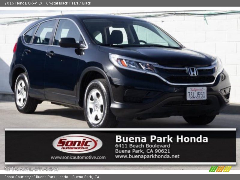 Crystal Black Pearl / Black 2016 Honda CR-V LX