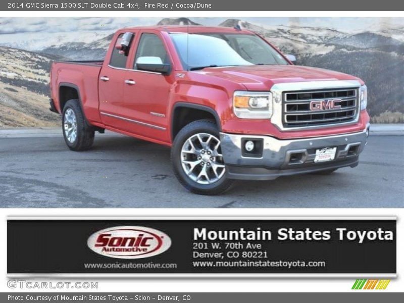 Fire Red / Cocoa/Dune 2014 GMC Sierra 1500 SLT Double Cab 4x4