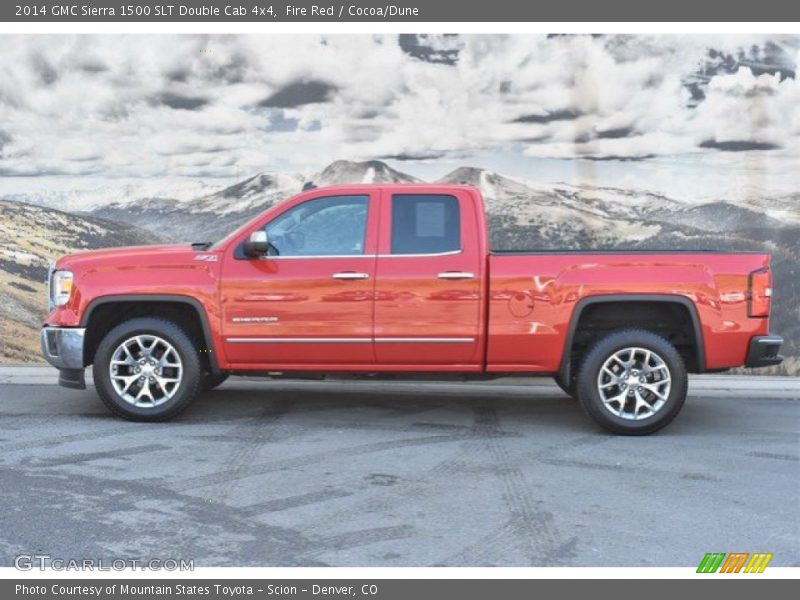 Fire Red / Cocoa/Dune 2014 GMC Sierra 1500 SLT Double Cab 4x4