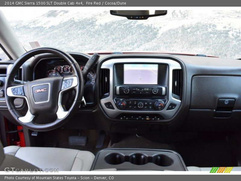 Fire Red / Cocoa/Dune 2014 GMC Sierra 1500 SLT Double Cab 4x4