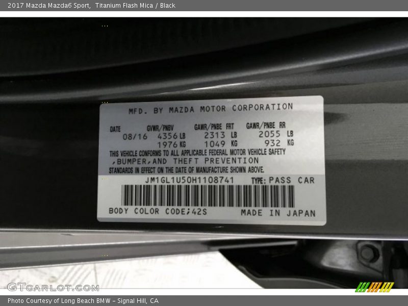 Titanium Flash Mica / Black 2017 Mazda Mazda6 Sport